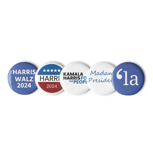 Kamala 2024 Comma La Madam President Election 2024 Set of 5 pin buttons